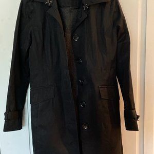 MICHAEL KORS BLACK TRENCH COAT PETITE XS